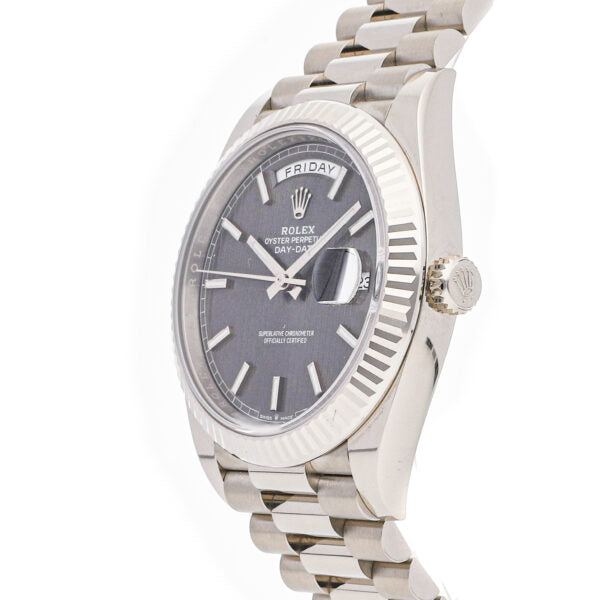 Men White Gold Rolex Day-Date