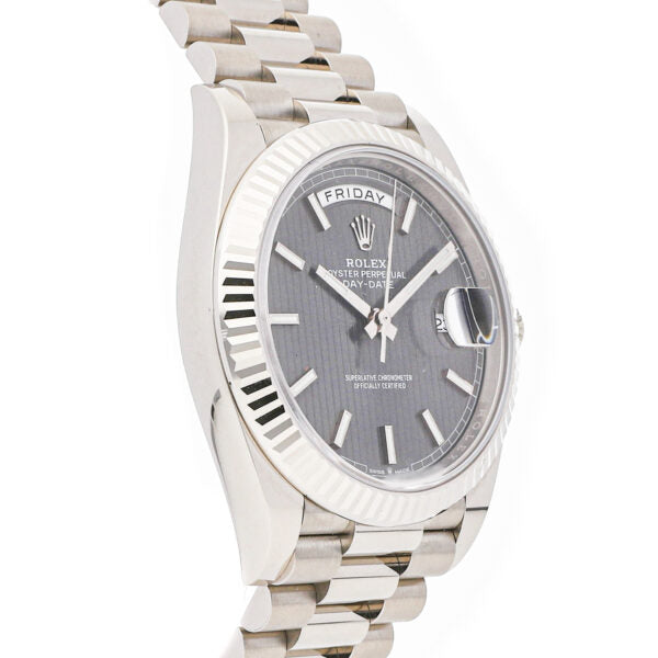 Men White Gold Rolex Day-Date