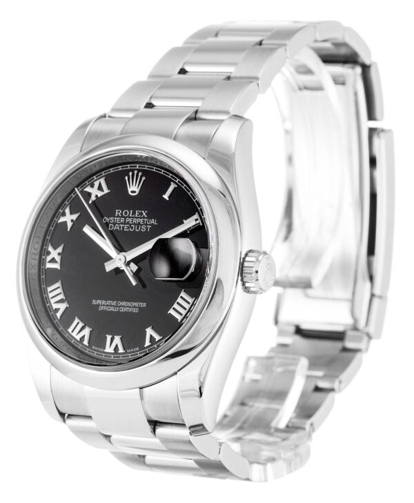 Rolex Datejust Mens Steel Case Black Face